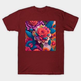 flowers  patterns blue purple coloration pigment hue tint colour tone light colorful T-Shirt